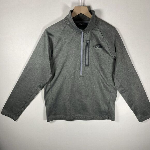 North Face Jacket Mens Medium Gray Canyonlands 1/2 Zip Fleece Mock Neck Pullover - Picture 1 of 8